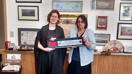 Carrie de Silva, principal lecturer in law and taxation at Harper Adams University, has recently been awarded the Freedom of the City of London during a short ceremony at the Guildhall. Lecturer awarded the Freedom of the City of London