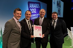 AD Plant Manager, James Wood; Estates Manager, Paul Moran; Stephen Howard, Chief Executive of BITC and Farm Manager, Scott Kirby 
