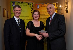 Principal, Dr David Llewellyn, Niamh and Editor of the Irish Farmers' Journal, Matthew Dempsey Principal, Dr David Llewellyn, Niamh and Editor of the Irish Farmers' Journal, Matthew Dempsey
