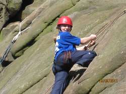 Efa Jones during the climbing exercise