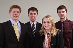 Jerman scholars Tom Rouse, Aled John, Catherine Bletcher and Sion Roberts Jerman scholars Tom Rouse, Aled John, Catherine Bletcher and Sion Roberts