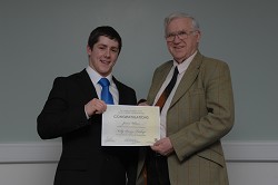 One of many British Poultry Council scholars, James Wilson receives the Kelly Bronze award. One of many British Poultry Council scholars, James Wilson receives the Kelly Bronze award.
