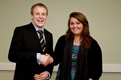 Robert Fillingham presents the Summer Ball Scholarship to Lucy Weaver Robert Fillingham presents the Summer Ball Scholarship to Lucy Weaver
