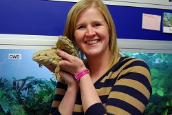 Sue Jeavons with bearded dragons Dolce and Gabbana