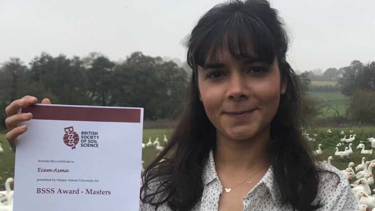 Graduate Prizes 2020: Ecem Asma presented the British Society for Soil Science Award