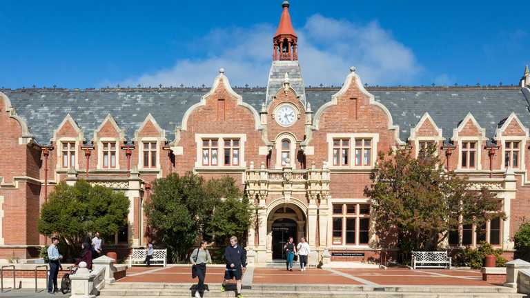 The Ivey Building at Licoln University New Zealand under a blue sky