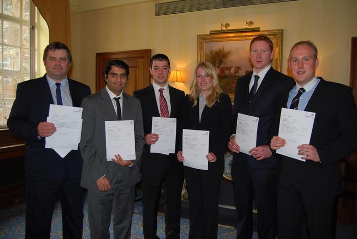 The students with their certificates.