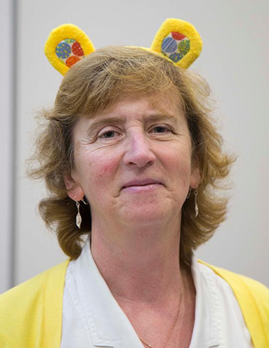 Nicky Hunter in her Pudsey bear ears