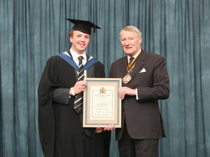 Greg receives the Worshipful Farmers award from Master, Tony Alston