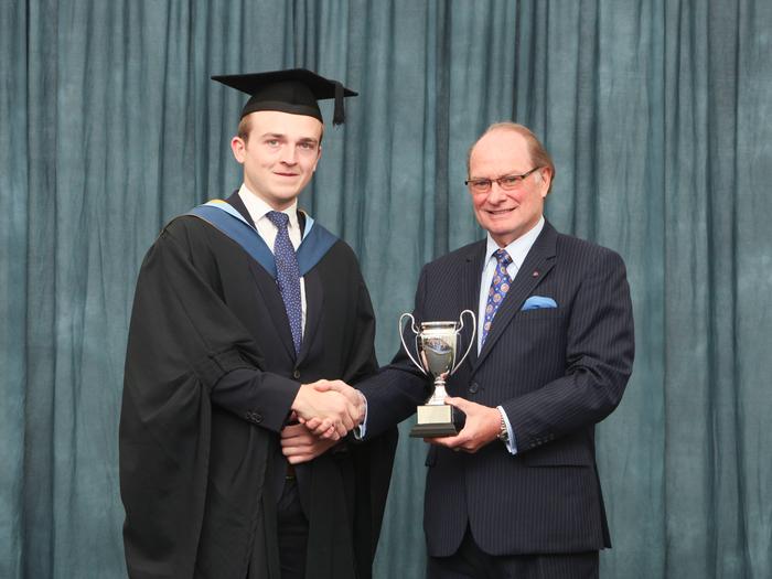 Dr Geoffrey Davies OBE presented the Twose Prize to Jack Sagar