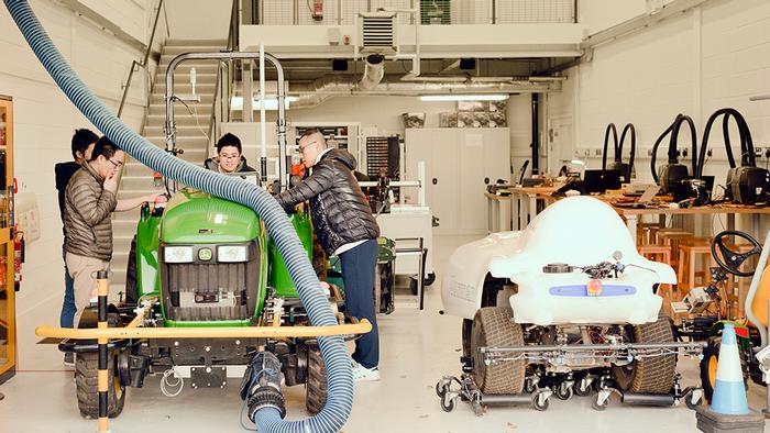 students working in the engineering laboratories