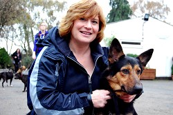 Sue Wilkinson with Bear, who needs a new home