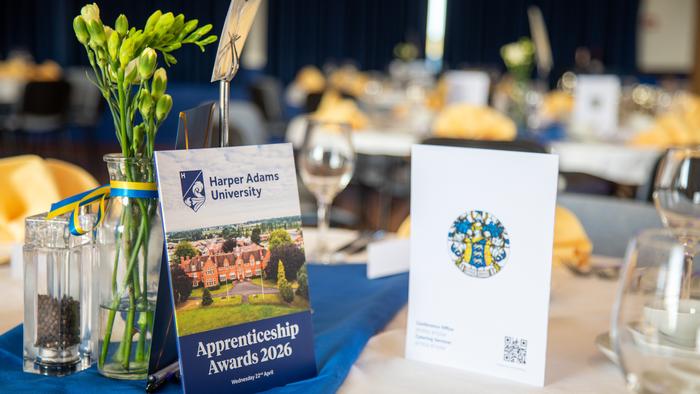 A table set out ready for the dinner at the inaugural Apprenticeship Awards.