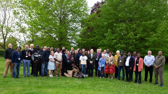 This year's student cohort with Harper Adams staff, representatives form the Marshal Papworth Fund, and charities at the welcome barbeque