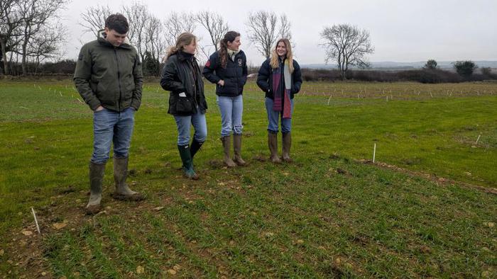 The team inspect their site at Diddly Squat farm
