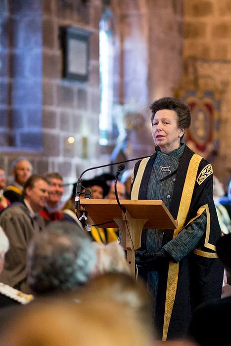 Her Royal Highness, The Princess Royal,  at her installation as the first Chancellor of Harper Adams University. 