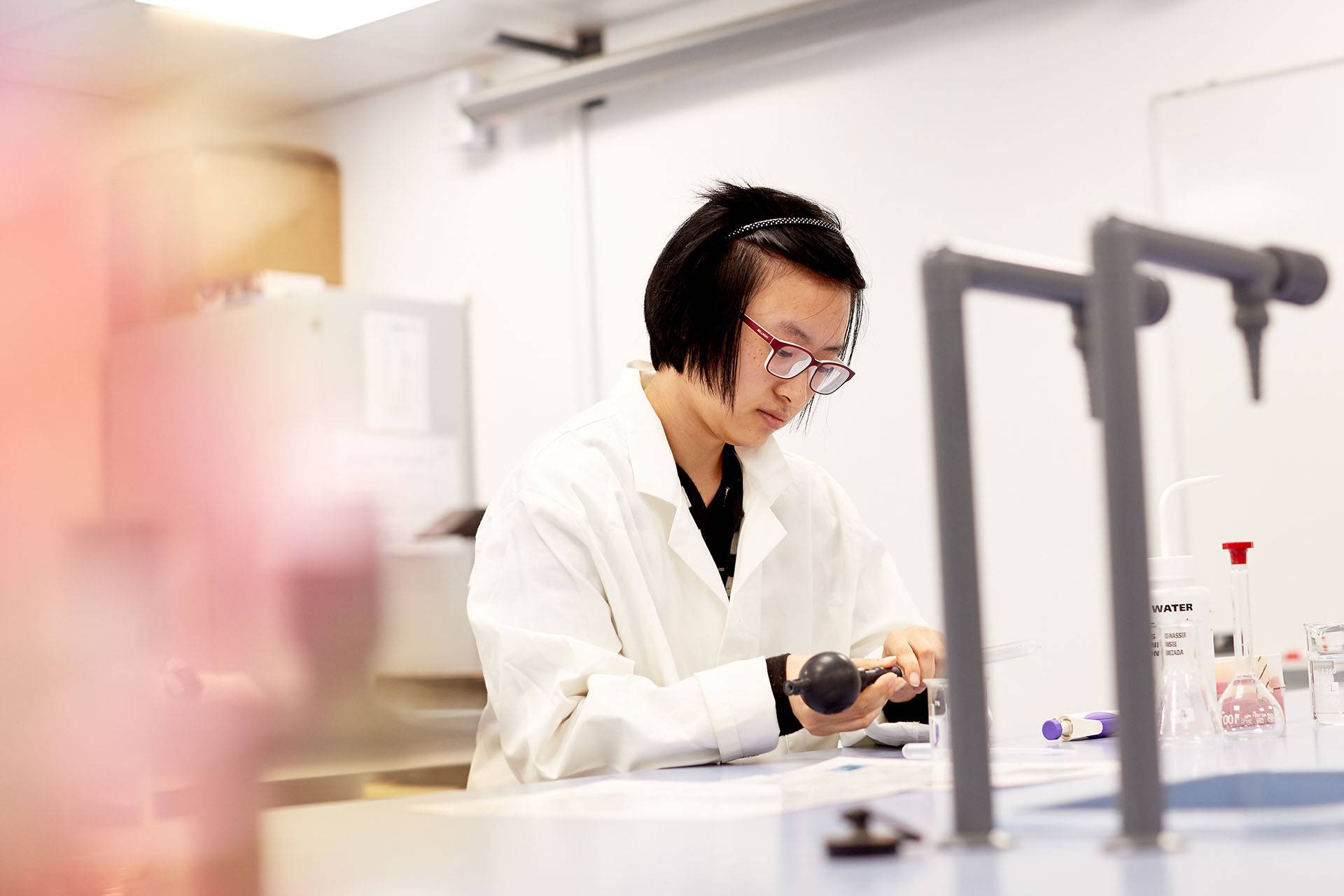 Student in the labs