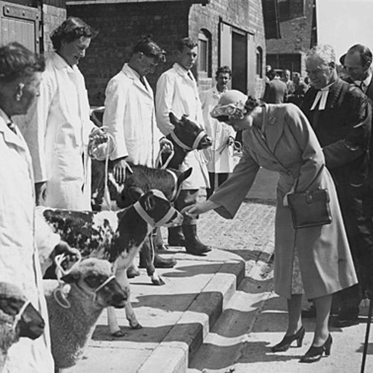 HRH The Princess Margaret visiting the campus in 1985 to open the new Science Building HM The Queen Mother